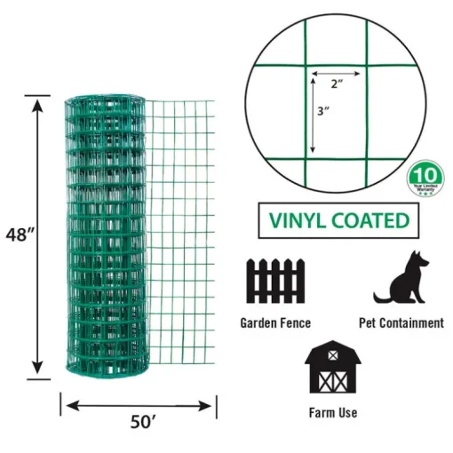 Garden Craft 48 in. H X 50 ft. L Steel Welded 2 x 3 in.