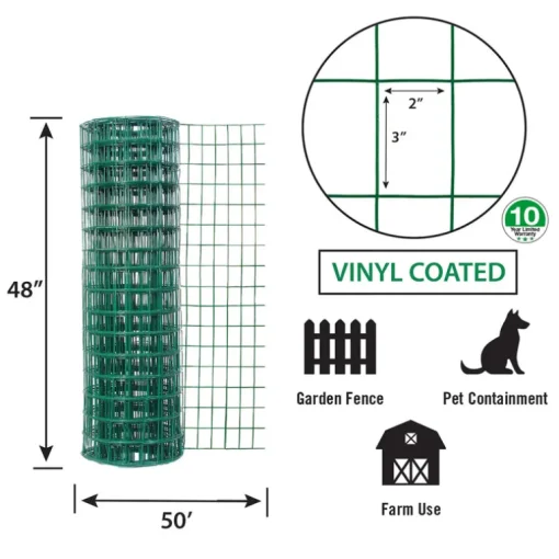 Garden Craft 48 in. H X 50 ft. L Steel Welded 2 x 3 in.