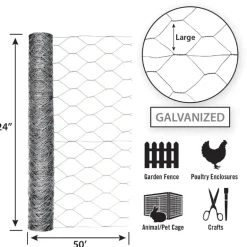 Garden Craft 36 in. H X 50 ft. L Galvanized Steel Fencing 2 in.