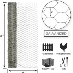 Garden Craft 36 in. H X 50 ft. L Galvanized Steel Hardware Cloth 1/4 in.