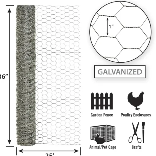 Garden Craft 36 in. H X 50 ft. L Galvanized Steel Hardware Cloth 1/4 in.