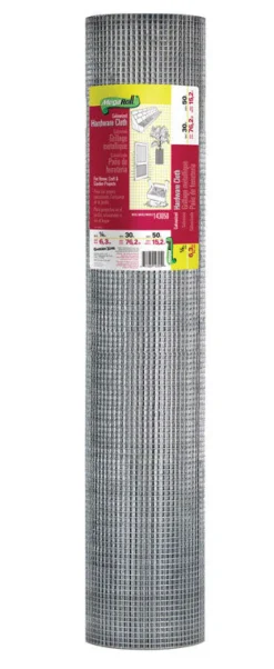 Garden Zone 30 in. W x 50 ft. L Silver Gray Steel Hardware Cloth
