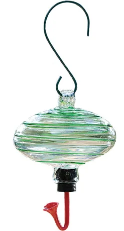 Gardman BA05701 19 Oz Green Swirl Glass Oval Feeder
