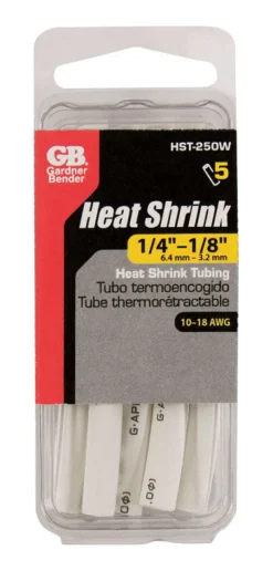 Gardner Bender 1/4 in. D Heat Shrink Tubing White 5 pk