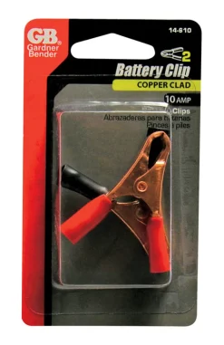 Gardner Bender Copper Wire Battery Clamps Multicolored 2 pk