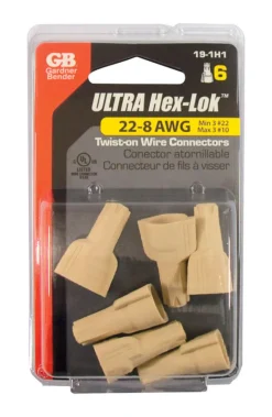 Gardner Bender Hex-Lok 22-8 Ga. Copper Wire Wire Connectors Tan 6 pk