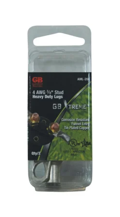 Gardner Bender Xtreme 4 Ga. Insulated Wire Electrical Lug Silver 2 pk