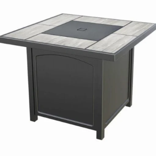 Gas Fire Pit, Square, Aluminum & Steel, Coverts to Table, 32-In.