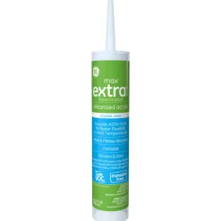GE Max Extra Crystal Clear Siliconized Acrylic Caulk 10.1 oz. (Pack of 12)