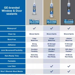 GE Silicone 2 Black Silicone 2 Window and Door Silicone 10.1 oz. (Pack of 12)