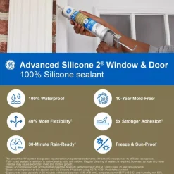GE Silicone 2 Black Silicone 2 Window and Door Silicone 10.1 oz. (Pack of 12)