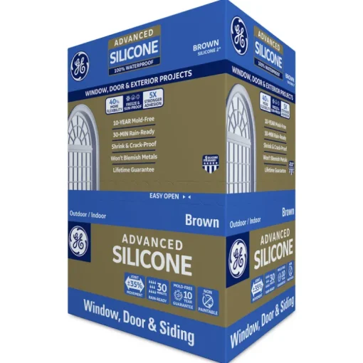 GE Silicone 2 Brown Silicone 2 Window and Door Silicone 10.1 oz. (Pack of 12)
