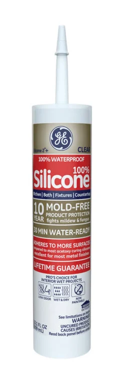 GE Silicone 2 Clear Silicone 2 Kitchen and Bath Caulk 10.1 oz.