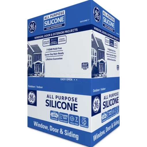General Electric Black Silicone Waterproof All Purpose Caulk Sealant 10.1 oz. (Pack of 12)