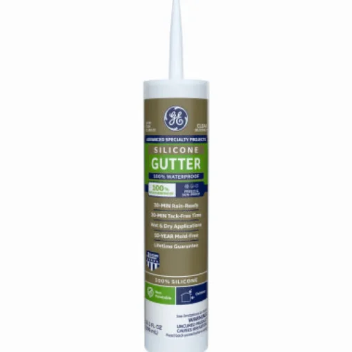 General Electric Clear Silicone 27 g/L VOC Gutter & Flashing Sealant 10.1 oz. (Pack of 12)