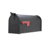Gibraltar Mailboxes Admiral Aluminum Post Mounted Black Mailbox 9.5 in. H x 6.9 in. W x 20.8 in. L