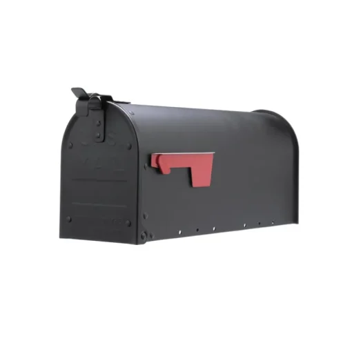 Gibraltar Mailboxes Admiral Aluminum Post Mounted Black Mailbox 9.5 in. H x 6.9 in. W x 20.8 in. L