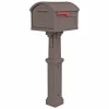 Gibraltar Mailboxes Grand Haven Plastic Post and Box Combo Mocha Mailbox 54 in. H x 16.63 in. W x 20 in. L