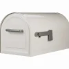 Gibraltar Mailboxes Reliant Contemporary Galvanized Steel Post Mount White Mailbox
