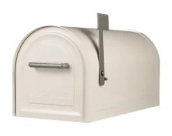 Gibraltar Mailboxes Reliant Contemporary Galvanized Steel Post Mount White Mailbox