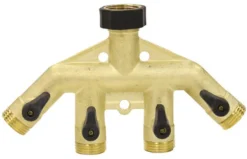 Gilmour 3/4 in. Brass Threaded Male 4-Way Shut-off Valve