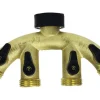 Gilmour Brass Threaded Male 4-Way Shut-off Valve