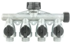 Gilmour Metal Threaded Male 4-Way Shut-off Valve