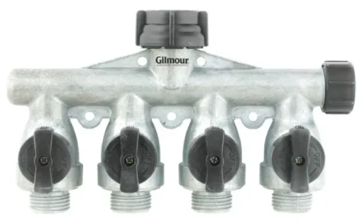 Gilmour Metal Threaded Male 4-Way Shut-off Valve