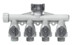 Gilmour Polymer Threaded Male 4-Way Shut-off Valve