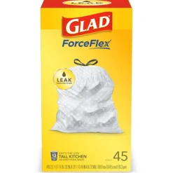 Glad 13 gal. Kitchen Trash Bags Drawstring (Case of 6)