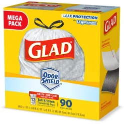 Glad 13 gal. Tall Kitchen Bags Drawstring (Pack of 4)
