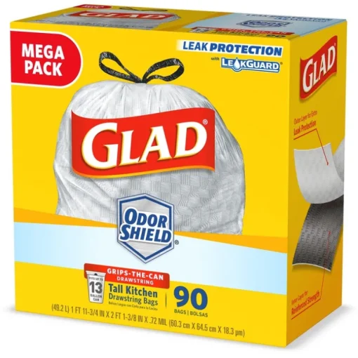 Glad 13 gal. Tall Kitchen Bags Drawstring (Pack of 4)