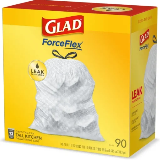 Glad 13 gal. Tall Kitchen Bags Drawstring (Pack of 4)