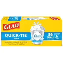 Glad Febreze 4 gal Fresh Trash Bags Quick Tie 26 pk