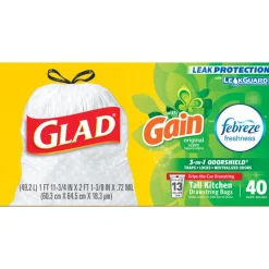 Glad ForceFlex 13 gal Fresh Trash Bags Drawstring 40 pk
