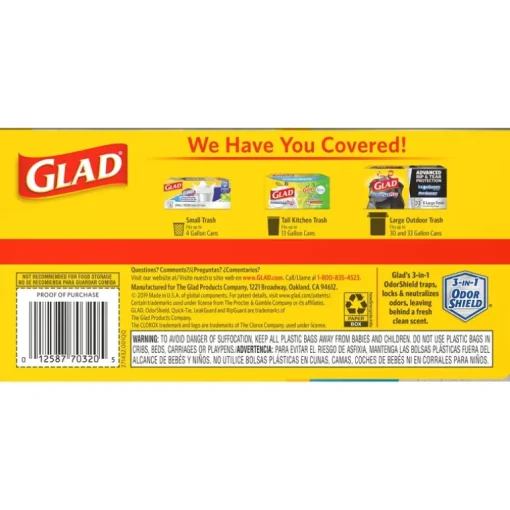 Glad ForceFlex 13 gal Fresh Scent Tall Kitchen Bags Drawstring 34 pk (Pack of 6)