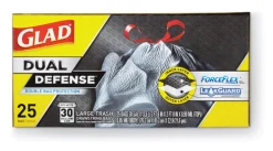 Glad ForceFlex Plus 30 gal. Trash Bags Drawstring (Pack of 6)