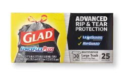 Glad ForceFlex Plus 30 gal. Trash Bags Drawstring (Pack of 6)