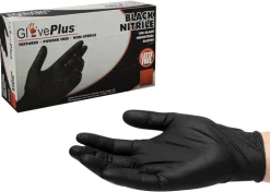 Gloveworks Nitrile Disposable Gloves XX-Large Black Powder Free 100 pk