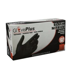Gloveworks Nitrile Disposable Gloves XX-Large Black Powder Free 100 pk