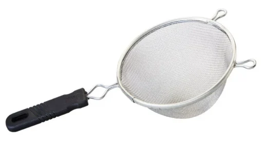 Good Cook Silver/Black Rust-Resistant Cast Aluminum Mesh Strainer 6 L in. with Plastic Handle