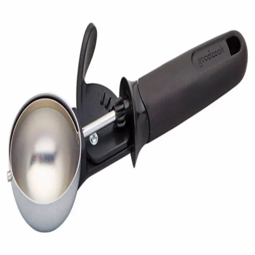 Good Cook Silver/Black Stainless Steel Ice Cream Scoop