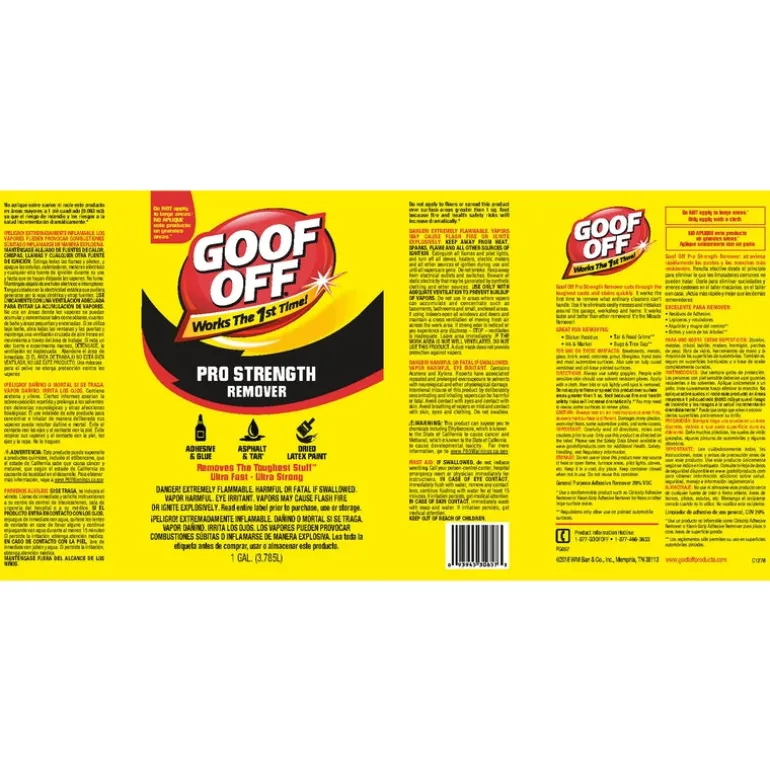Goof Off Pro Strength Liquid Remover 1 gal. (Pack of 4)