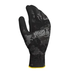 Gorilla Grip One Size Fits All Nylon Tac Black/White Dipped Gloves