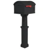 Grand Haven Plastic Post and Box Combo Black Mailbox 54 in. H x 16.63 in. W x 20.1 in. L