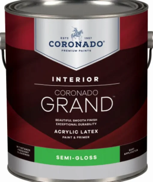 Grand Interior Latex Paint & Primer In One, Semi Gloss, Tintable White, Gallon (Pack of 4)