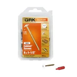 GRK Fasteners No. 8 X 1-1/2 in. L Star Coated Self-Tapping Cabinet Screws 80 pk