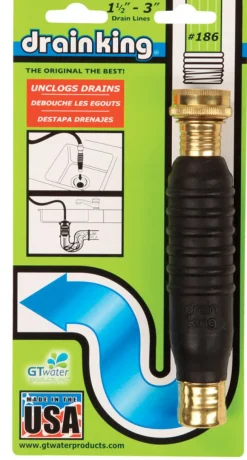 GT Water Products Drain King Manual Unclogger 1-1/2 in.