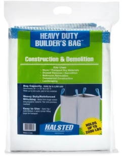Halsted Heavy Duty Builders Bag Plastic Open Top Garbage Can 200 gal. Capacity 40 Hx35 Wx35 D in.