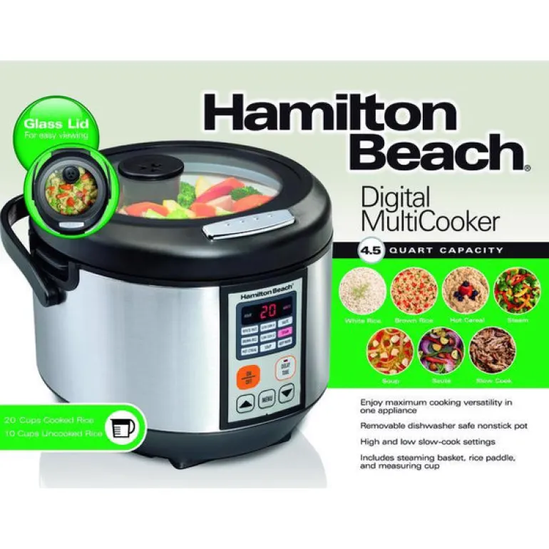 Hamilton Beach 4.5 qt Silver Stainless Steel Programmable Multi-Cooker